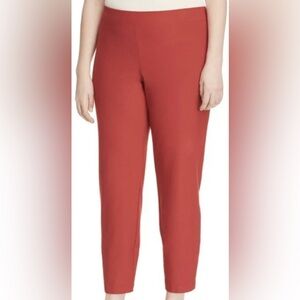 Eileen Fisher Washable Stretch Crepe Slim Ankle Pant 3X Serrano Burgundy NWOT